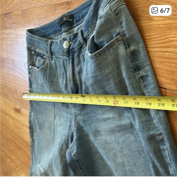 1822 Denim Elise Hybrid High Rise Ankle Straight Leg Release Hem Jean 8/29 blue - Picture 5 of 6